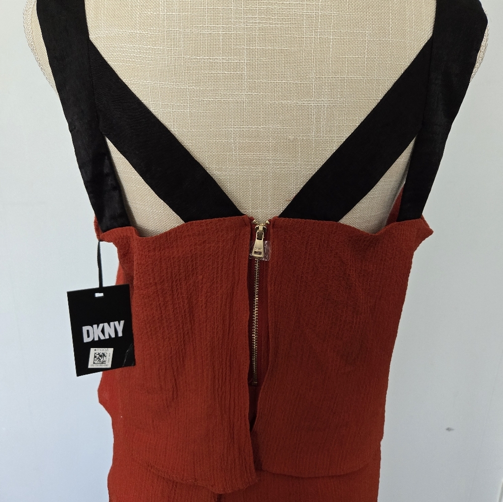 DKNY Bold Red Textured Top